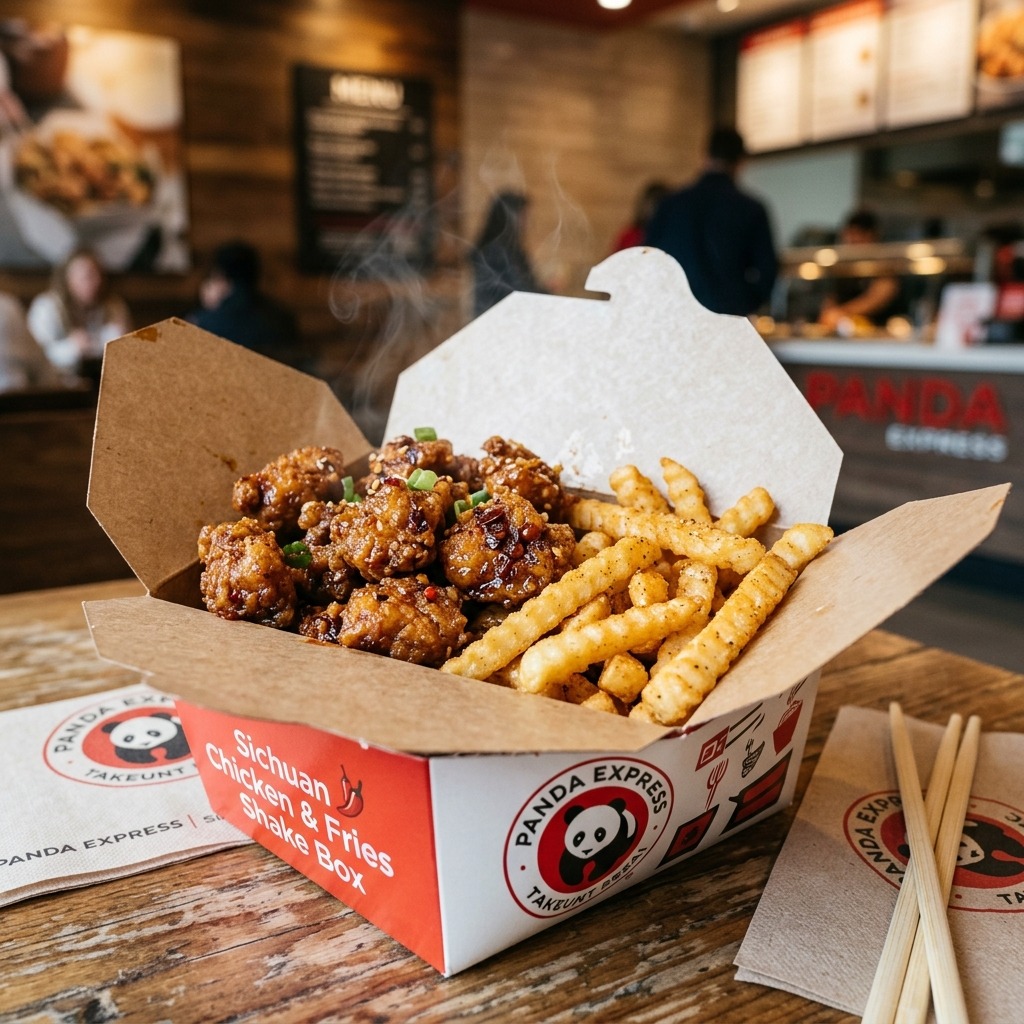 Panda Express Sichuan Chicken & Fries Shake Box
